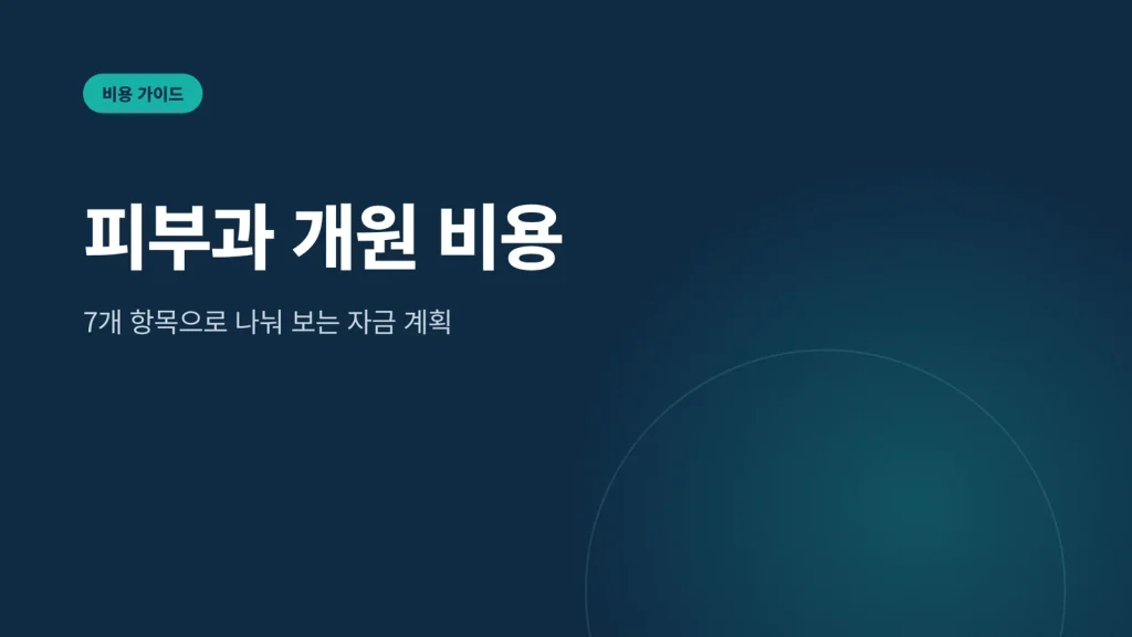 피부과 개원 비용 7개 항목 자금 계획 썸네일