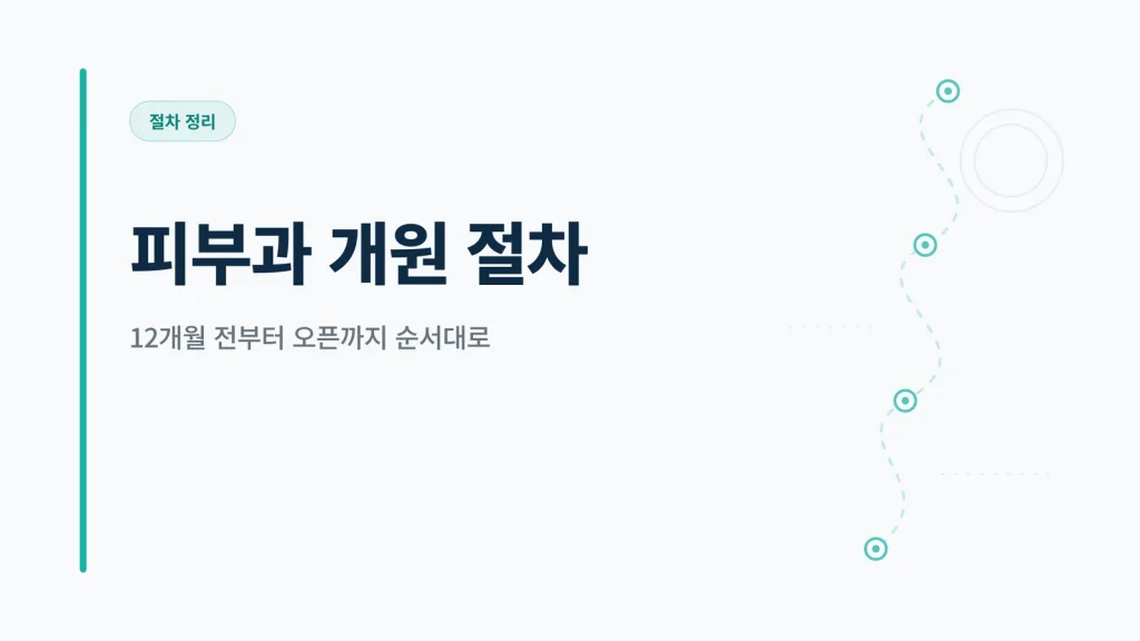 피부과 개원 절차 12개월 전부터 오픈까지 썸네일